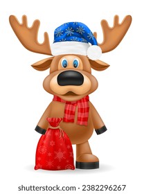сhristmas deer new year holiday symbol vector illustration isolated on white background