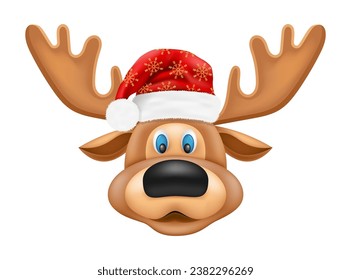 сhristmas deer new year holiday symbol vector illustration isolated on white background