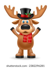 сhristmas deer new year holiday symbol vector illustration isolated on white background