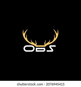 Deer obs illustration, for symbol or brand, simple flat vector design.