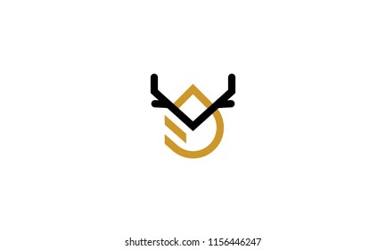 deer oil and gas logo vector icon