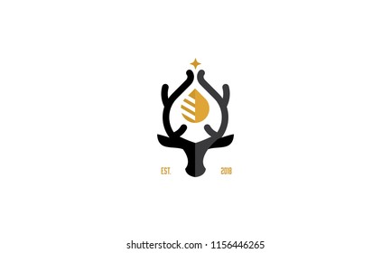 deer oil and gas logo vector icon