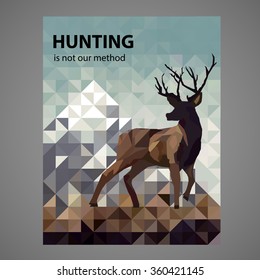 
Deer on a background of mountains
