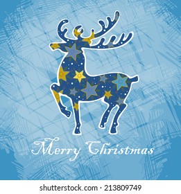 Deer on blue background