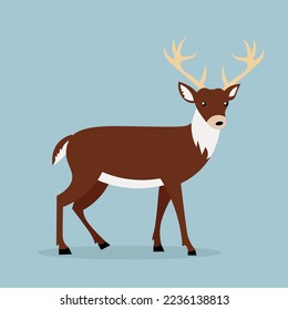 deer on a blue background