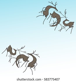 Deer on a colored background