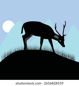 deer on a grass field vector design clean and unique latest illustration