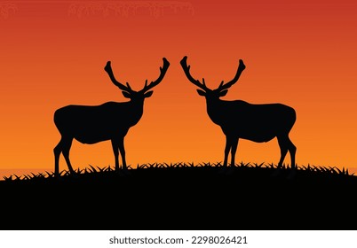 Deer on grass free vector arts