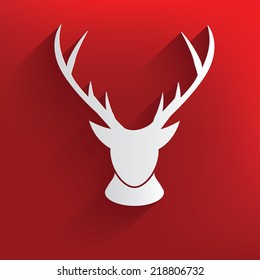 Deer on red background,clean vector