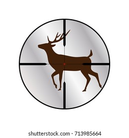Deer on a rifle scope target, vector design