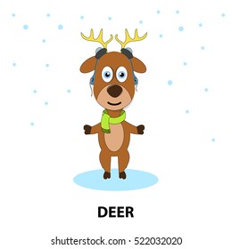 deer on a white background, isolated. Vector illustration