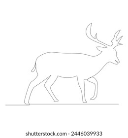 Deer One Line Art Zeichnung minimalistisches Design Vektorgrafik und Illustration