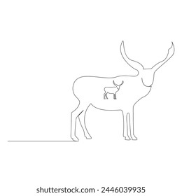 Dibujo de arte de una línea de ciervos Vector de diseño minimalista e ilustración