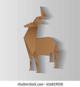 deer origami vector