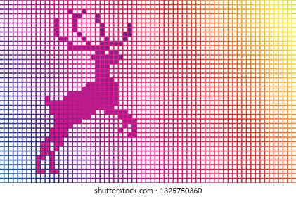 deer ornament on a pixel grid background