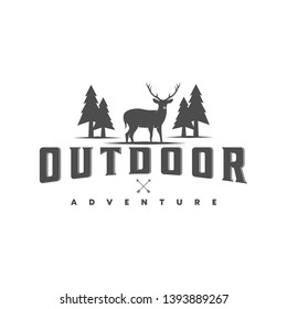 deer and outdoor logo illustration