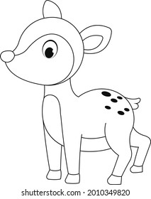 The deer outline cartoon vector art and illustration