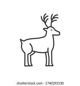 Deer outline icon. Vector Illustration.