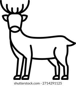 Ilustración vectorial de icono de contorno de ciervo