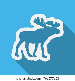Deer outline silhouette. Vector illustration.