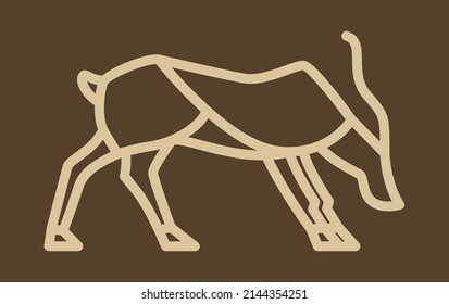 Deer Outline Vector, Cool and Retro, EPS 10 vector