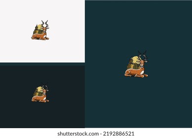 deer and palace vector illustration design