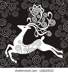 Deer pattern background vector illustration