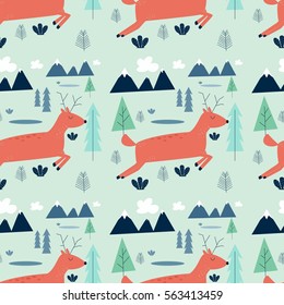 deer pattern graphics for kids vector illustration