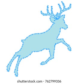 A deer pattern, a Santa Claus harness pattern, a Christmas decor. Snowflakes. Vector illustration.