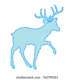 A deer pattern, a Santa Claus harness pattern, a Christmas decor. Snowflakes. Vector illustration.