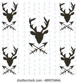 deer pattern triangle background vector illustration