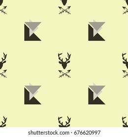 deer pattern triangle seamless pattern vector illustration 