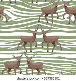 deer pattern-vector illustration
