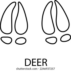 Deer Paw Print illustration on white background..eps