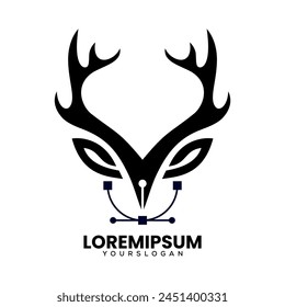 diseño abstracto del logotipo de la pluma del ciervo 