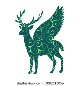 Deer Peryton pattern silhouette ancient mythology fantasy