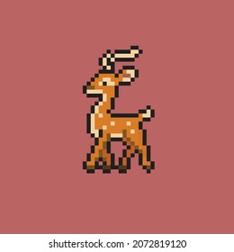 A deer in pixel art style