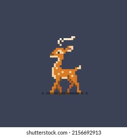 a deer in pixel art style