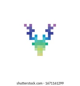 Logo-Design für Reh-Pixel-Illustration