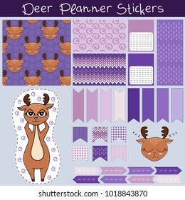 deer planner stickers purple