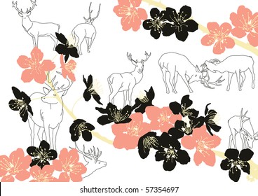 Venado con Plum Blossom.