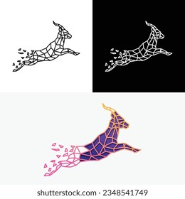 Deer Polygon Geometric Triangle Abstract Logo