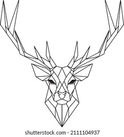 deer polygon vector ilustration with white iloslation beground