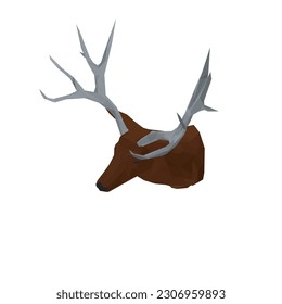 Deer polygonal Illustration Low poly deer with horns Wild deer head with horns on background low poly triangular and wireframe vector illustration isolated Polygonal style trendy modern logo design