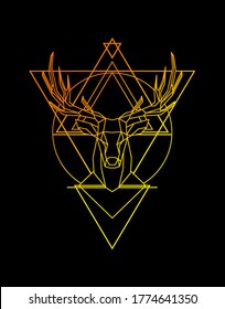 A Deer polygonal line art. Can be used for basic design or an ornament to make your design more beautiful.