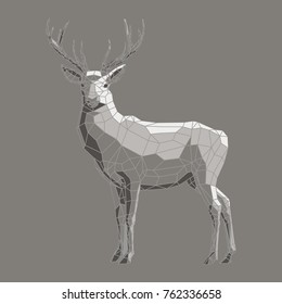 Deer polygonal vector image