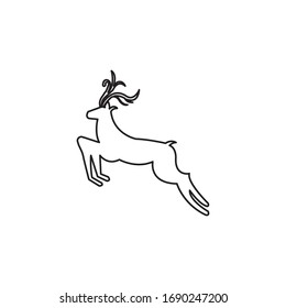 deer pose illustration line icon. vector design