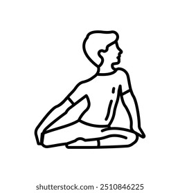 Icono de contorno de pose de ciervo, Ilustración vectorial