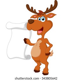 deer presenting and blank sign