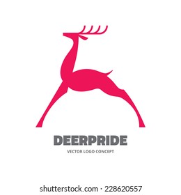 Deer pride - vector logo template illustration. Animal silhouette sign. Design element. 